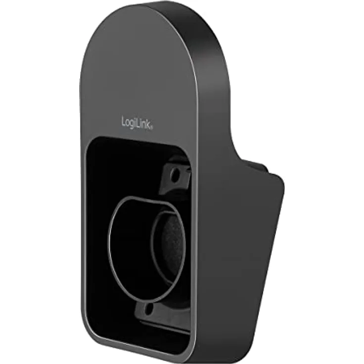 LogiLink Universal Wandhalterung mit Kabelstutzen für Auto-Ladekabel nach Europäischem Standard, max. Belastung = 10kg, Farbe: Schwarz
