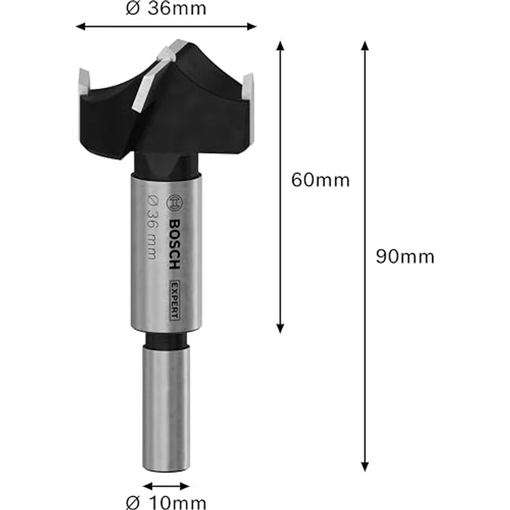 Bosch EXPERT Scharnierlochbohrer für Laminated Wood, 36 mm Durchmesser, 60 mm Arbeitslänge, Hochleistungs-Carbide-Spitze – Bild 3