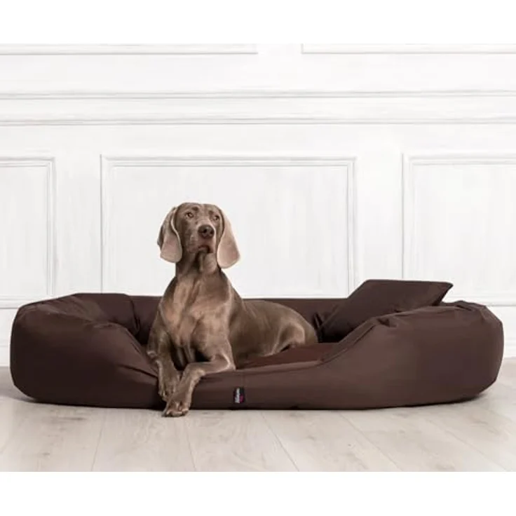 tierlando® Orthopädisches Hundebett Sammy - Robuster Polyester - Gr. L-XXXXL, waschbar, Braun – Bild 3