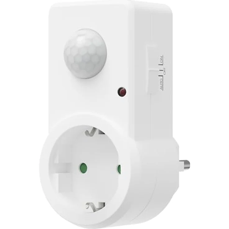 Oktaplex lighting Bewegungsmelder Sia Steckdose, PIR Sensor mit 9 m Reichweite, 120 Grad Erfassung, 3 Modi, weiß – Bild 1