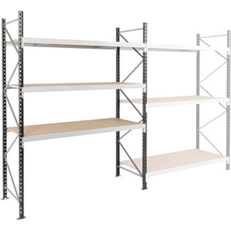 Manorga Schwerlast-Weitspannregal EPSIVOL ARZ2020803DAOM014, 200 x 80 x 200 cm, lichtgrau und graphitgrau, 4.500 kg Tragkraft, 3 Fachböden