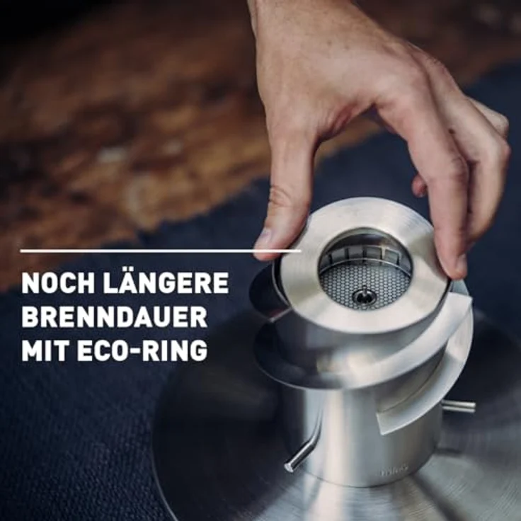 höfats - Bio-Burner Spin 900 inklusive Eco-Ring - ersetzt Gelbrennstoffdose von Spin 90 - ermöglicht Gebrauch von höfats flüssig Bioethanol - längere Brenndauer und hellere Flamme – Bild 5