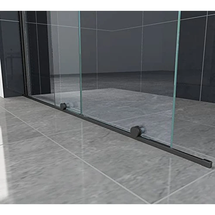 Glasdeals Inh. Lars Apitius Schiebetür-Duschwand TRAVERSO, Schwarz, 180 x 200 cm, Gehärtetes Glas, 8 mm – Bild 5