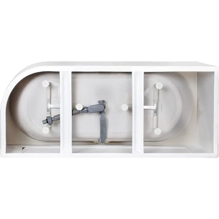 ALONI Halbfreistehende Eckbadewanne 180 x 80 cm rechts, Weiß, Komfortable Liegefläche aus hochwertigem Acryl mit flexibler Montageoption – Bild 3
