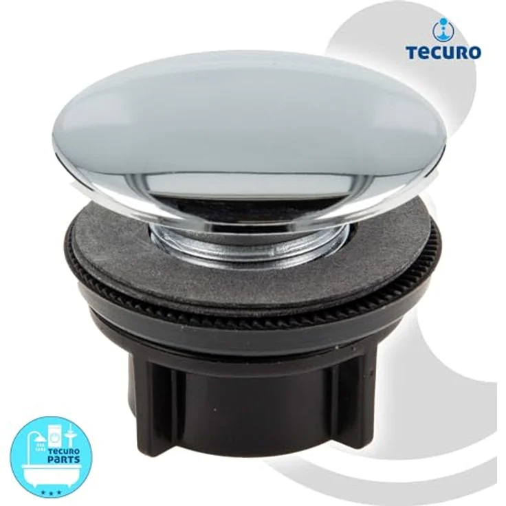 tecuro Hahnlochstopfen Deckrosette Ø 42 mm, verchromt mit Kunststoffmutter und KS-Klemmring – Bild 2