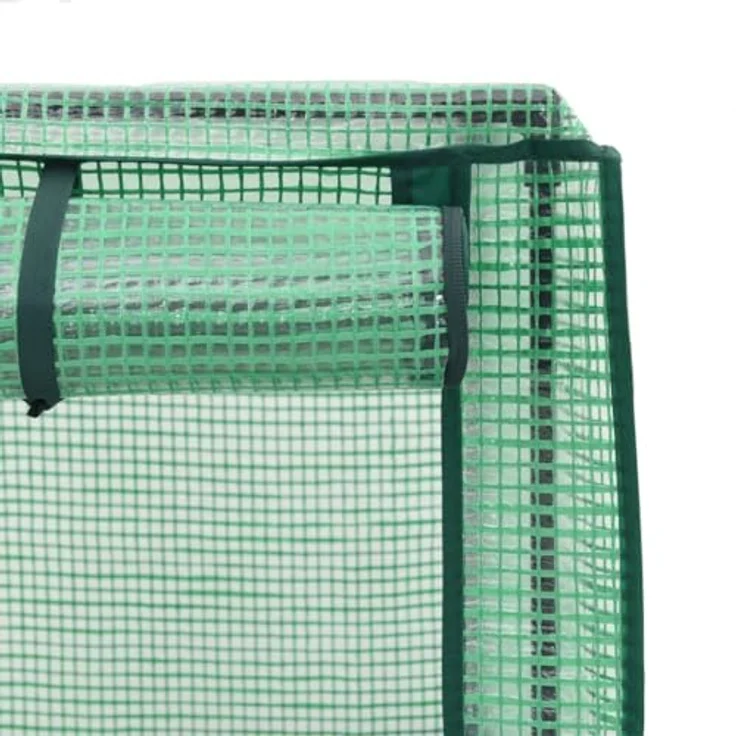 vidaXL Hochbeet mit Gewächshaus-Aufsatz, Rattan-Optik, stabiler Eisenrohr-Rahmen, wasserfeste Abdeckung, braun, 40x40x123 cm – Bild 7