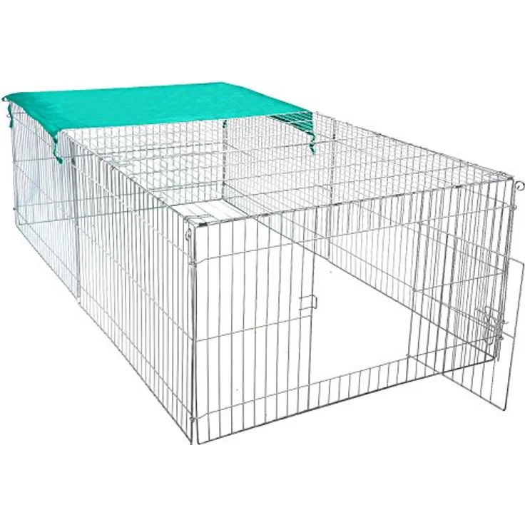 EUGAD Freigehege Kaninchen, Freilaufgehege Hasen mit Sonnenschutz, BHT 180x60x120cm 0003TSL – Bild 4