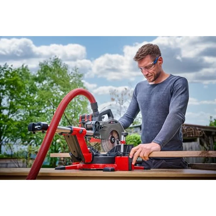 Einhell Kapp- und Gehrungssäge TE-SM 36/10 L Li-Solo, Akku-Zug-Funktion, Laser, LED-Licht – Bild 4