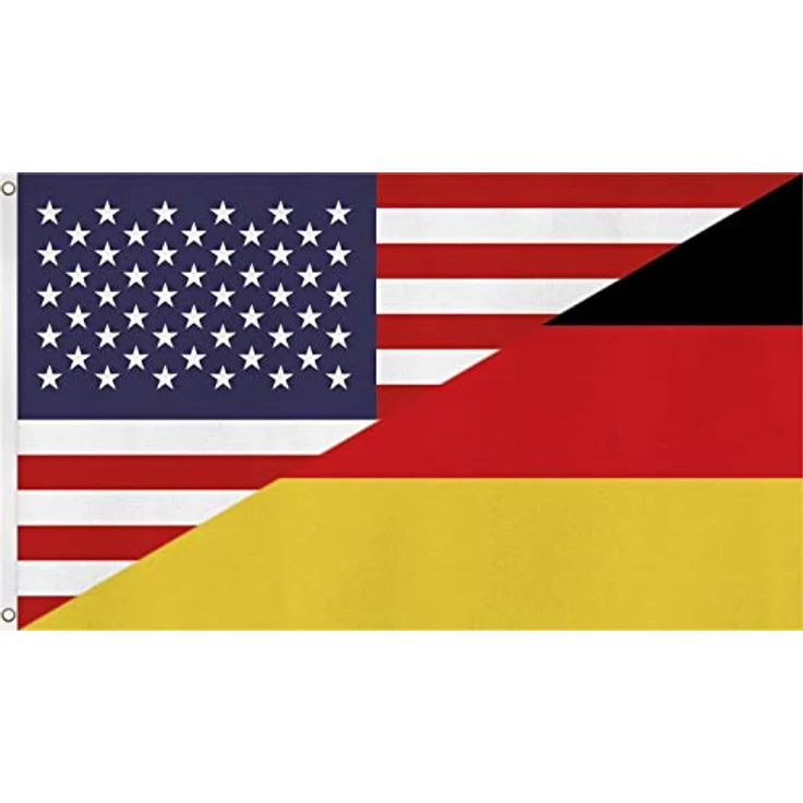 normani Flagge - Hissfahne wetterfest mit zwei Messingösen, 90 x 150 cm, USA/Deutschland – Bild 1