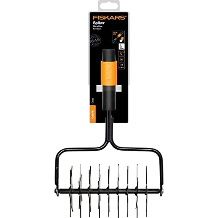 Fiskars Gartenhacke QuikFit Sternfräse, 20,5cm breit, gehärteter Stahl, 512g, 9 Blätter, schwarz – Bild 6