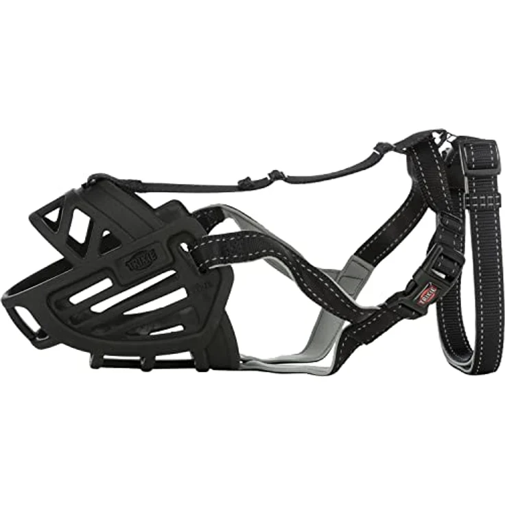 TRIXIE Maulkorb, Maulkorb Trixie Schwarz Schwarzweiß L/XL 30 cm, Nylon, Größe L/XL 30 cm – Bild 3