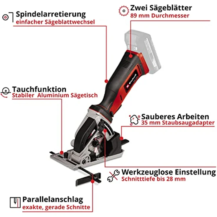 Akku-Mini-Handkreissäge TE-CS 18/89 Li Power X-Change PXC | ohne Akku ohne Ladegerät – Bild 3