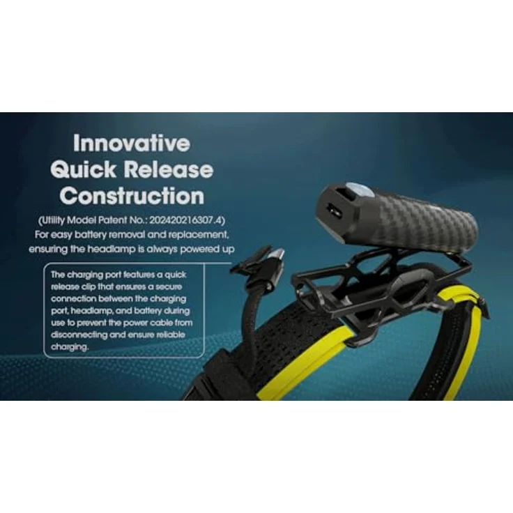 Nitecore Carbon Battery™ 6K Extended Headlamp Runtime Kit, leichtes Taschenlampen-Zubehör mit 6000 mAh Lithium-Ionen-Akku und USB-C Ladeanschluss – Bild 9