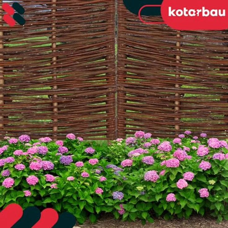 KOTARBAU® Weidenzaun Beetbegrenzung 60 x 40 cm, natürliche Holzpalisade zur Beeteinfassung in Braun, wetterfest und stabil für Garten und öffentliche Bereiche – Bild 4