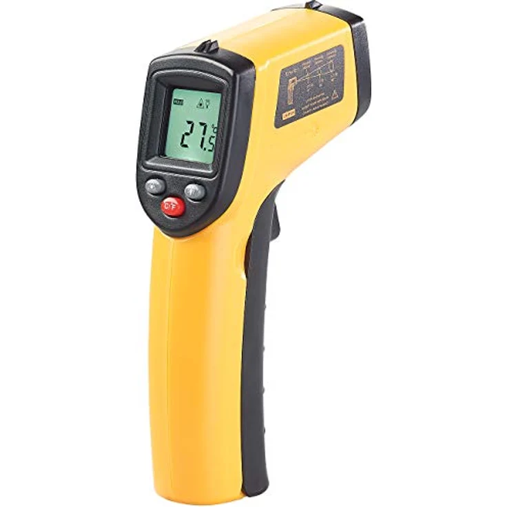 AGT Laserthermometer: Berührungsloses Infrarot-Thermometer mit Laserpointer, -50 bis +380 °C (Infrarot Temperaturmessgerät, Laser Thermometer Küche, Heizungsthermostat) – Bild 2