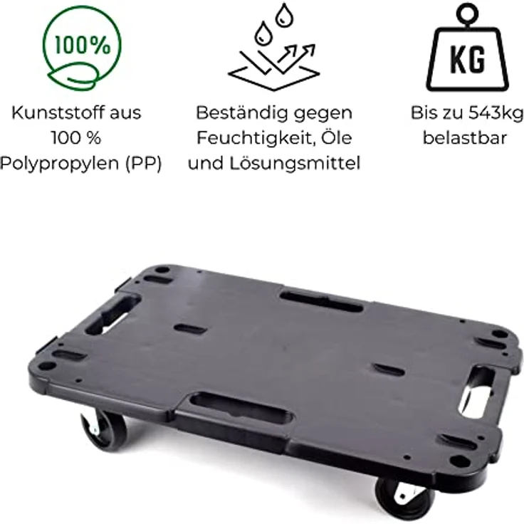 GarPet Möbelhund 57, Schwerlast Transportroller mit erweitbarer Fläche und kugelgelagerten Stahlrädern, schwarz – Bild 4