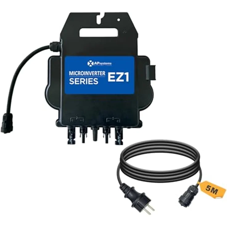 enjoy solar APsystems EZ1-M 800W Mikrowechselrichter mit WLAN & Bluetooth, PV VDE Zertifiziert, Plug & Play Wechselrichter ideal für Balkonkraftwerk (mit Anschlusskabel) – Bild 1