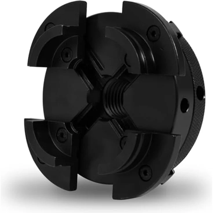 EBERTH Vierbackenfutter 100 mm, 4" Selbstzentrierend mit 1"-8TPI Gewinde, inkl. Spannwerkzeug, präzises Drechselbank Zubehör – Bild 3