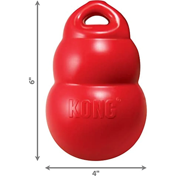 Kong HUNTER 61580 Hundespielzeug, Bounzer Medium, 15 x 10 x 10 cm, rot – Bild 4