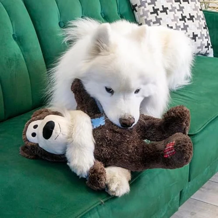 KONG Wild Knots Jumbo Bear, Riesiger Plüsch-Teddybär mit Seilskelett und Quietscher, ideal für Hunde aller Größen – Bild 2
