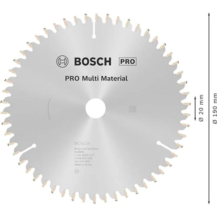 Bosch Professional Kreissägeblatt (für Multi Material, AußenØ: 190 mm, Bohrung: 20 mm, Zubehör für Kreissägen) – Bild 3