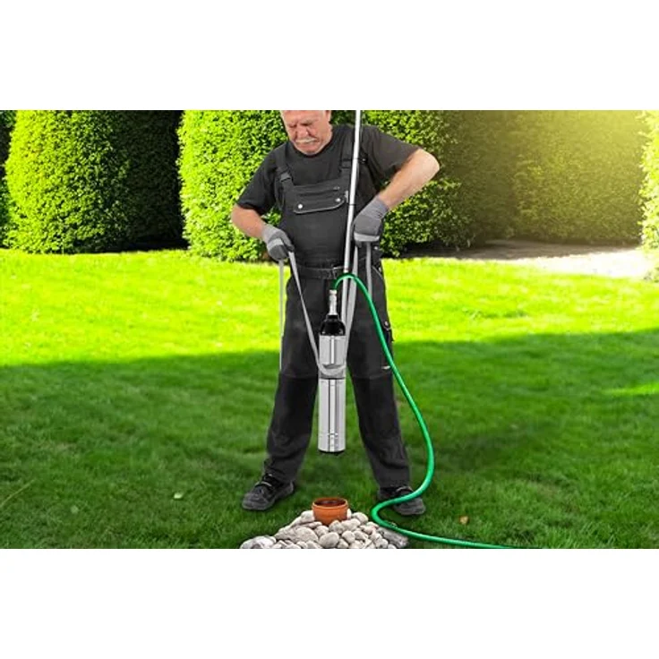 EBERTH 4" Tiefbrunnenpumpe, elektrische Brunnenpumpe aus rostfreiem Edelstahl, 750W, 15m Kabel, IPX8 Schutz, max. 15m Arbeitstiefe – Bild 4