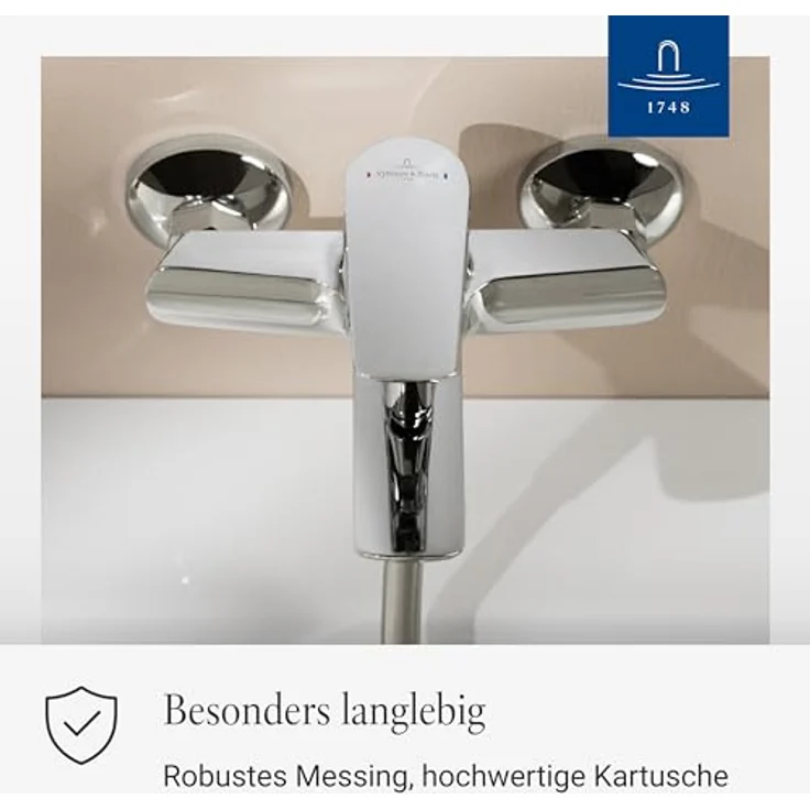 Villeroy & Boch Oasis Wannenarmatur, Aufputz Wasserhahn mit Rückflussschutz, Umstellfunktion und SmartPressure-Technologie – Bild 2