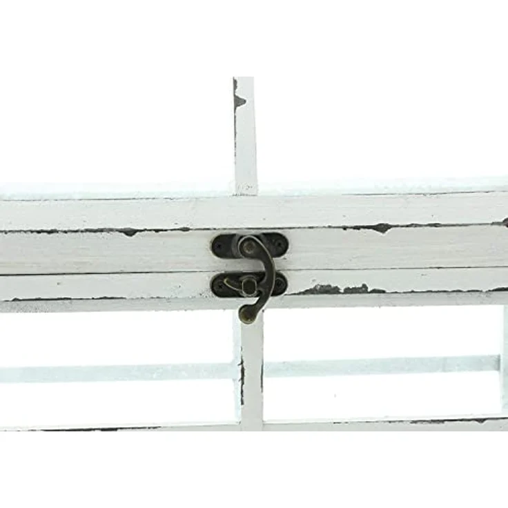 Dekoleidenschaft Mini-Gewächshaus "Shabby", 37x21x31 cm, Weiß lackiertes Holz, Terrarium, Treibhaus, Miniglashaus – Bild 10