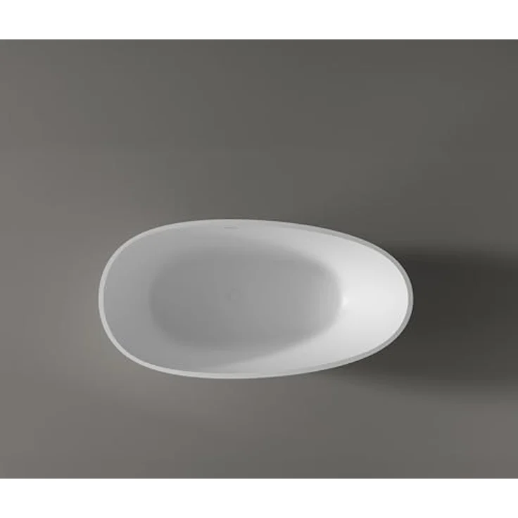 Bernstein Badewanne VELA, freistehende Mineralguss-Badewanne in Weiß matt, 150x76x54 cm mit Pop-up-Verschluss und Überlauf – Bild 3