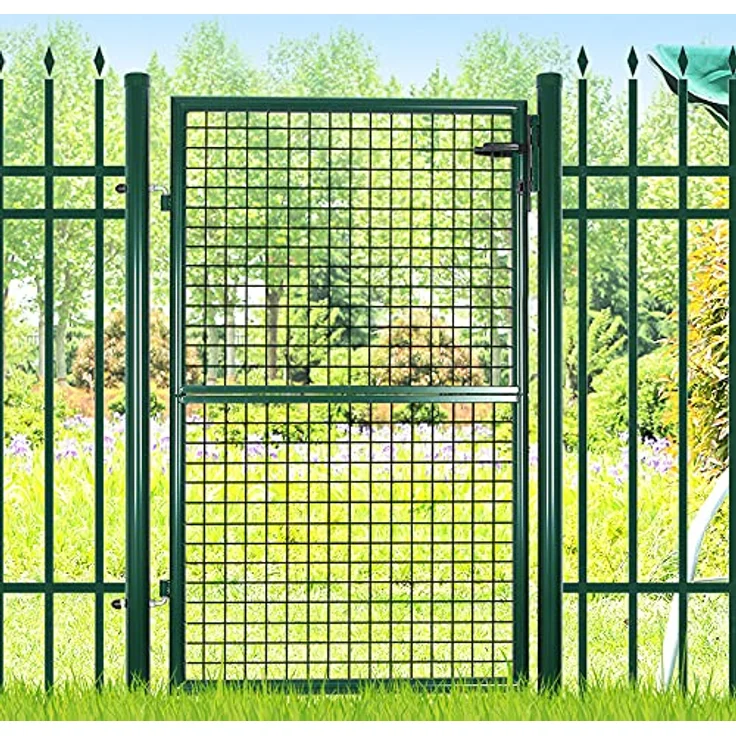 Gartentür Gartentor Wellengitter Tür Inkl. Schloss 150 x 106cm GGD200G - Grün – Bild 2