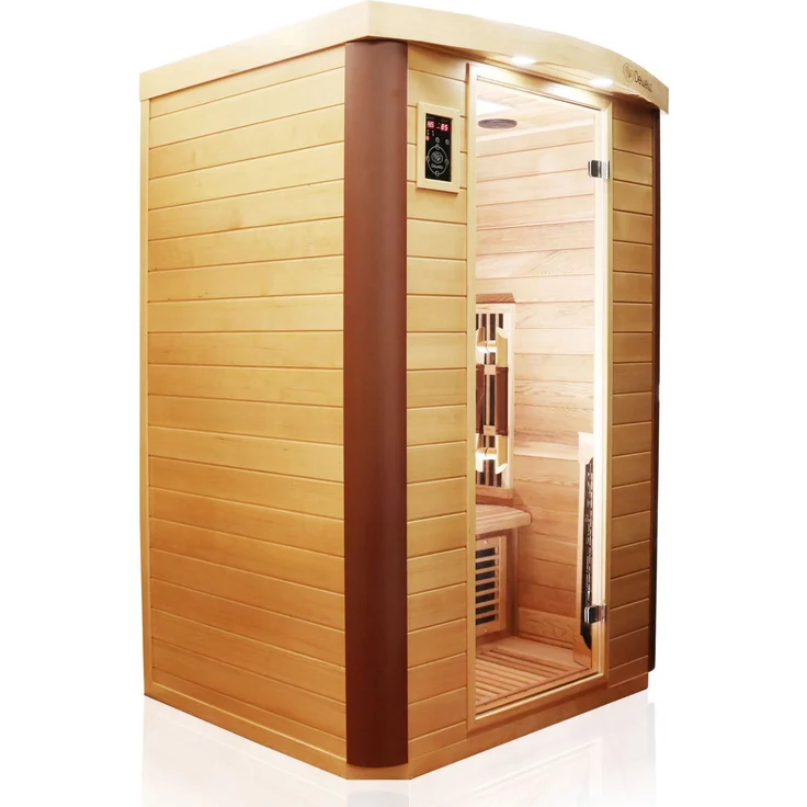 Dewello Infrarotkabine Infrarotsauna TORONTO 127cm x 106cm inkl. Vollspektrumstrahler, Bodenstrahler – Bild 2