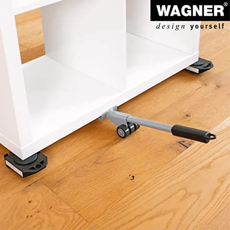 Transporthilfe MM 4121, 38 x 6,5 x 3,5 cm, softe Rollen Ø 40 mm, Möbelheber, Umzugshelfer, Stahl, Tragkraft 150 kg – Bild 5
