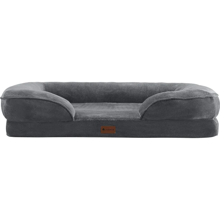 Juskys Hundebett Sheena L orthopädisch, waschbar & rutschfest – 89 x 63 x 18 cm – Hundesofa flauschig mittelgroße Hunde Grau – Haustierbett Hundesofa - Preisvergleich – Bild 7