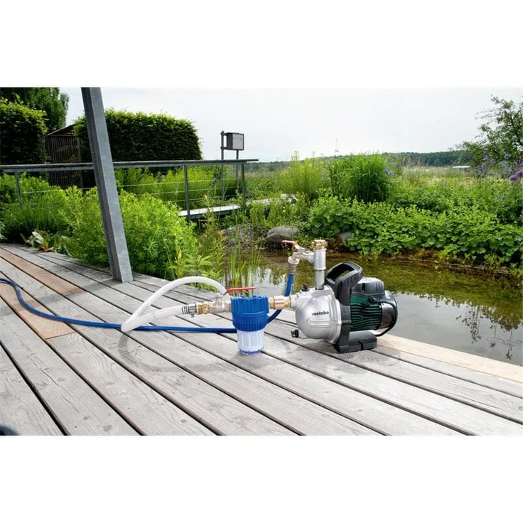 Metabo P 4000 G Gartenpumpe (600964000) Karton 1100 W, 4000 l/h, Max. Förderhöhe: 46 m 4,6 bar Ansaughöhe 8 m geeignet für Gartenbewässerung mit 1 bis 3 Regnern – Bild 4