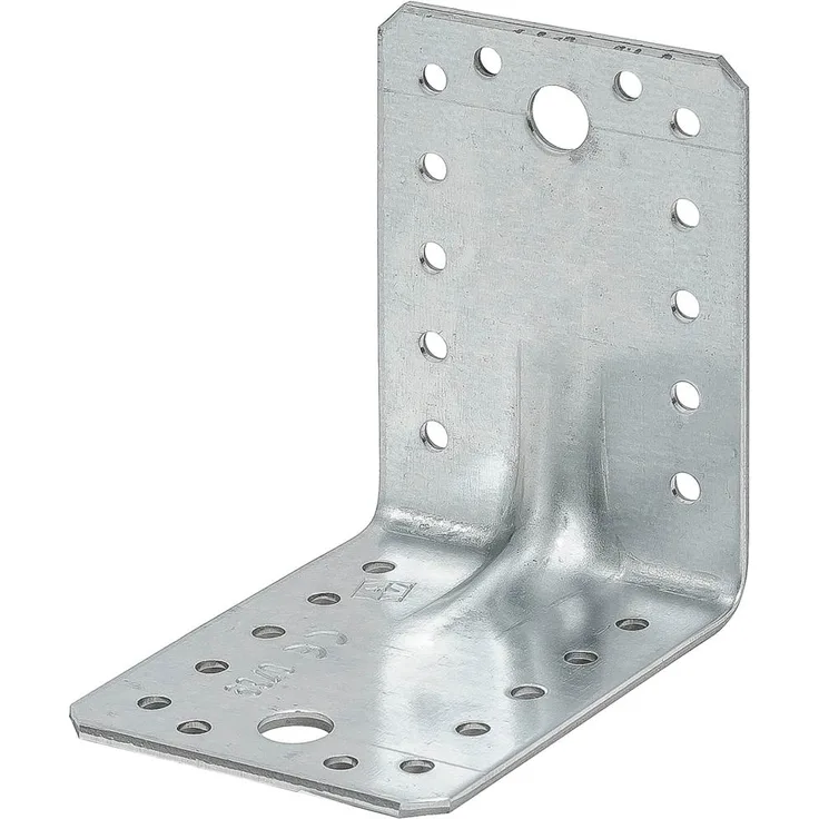 siwitec Winkelverbinder aus verzinktem Stahl, gleichschenklig, Verstärkungssi... 70 x 70 x 55 mm - 50 Stück - siwitec