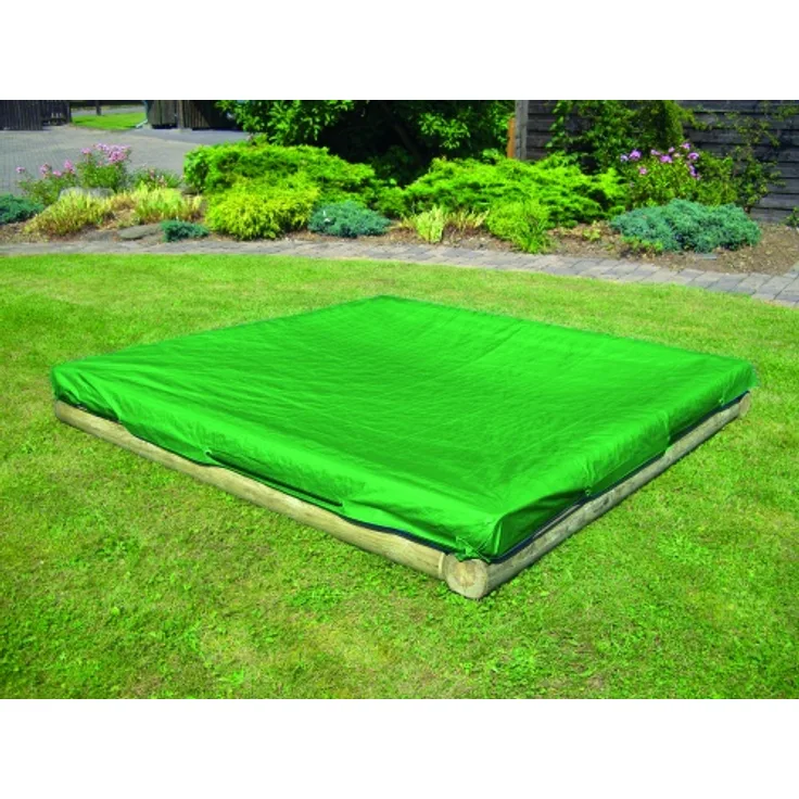 Sandkastenabdeckung, PE Gewebeplane 140g-m², grün, mit elastischer Kordel B 225 x T 255 cm