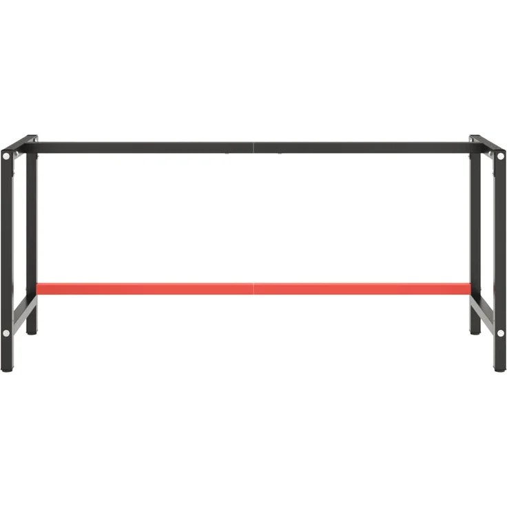 Werkbankgestell Mattschwarz und Mattrot 180x57x79 cm Metall – Bild 4