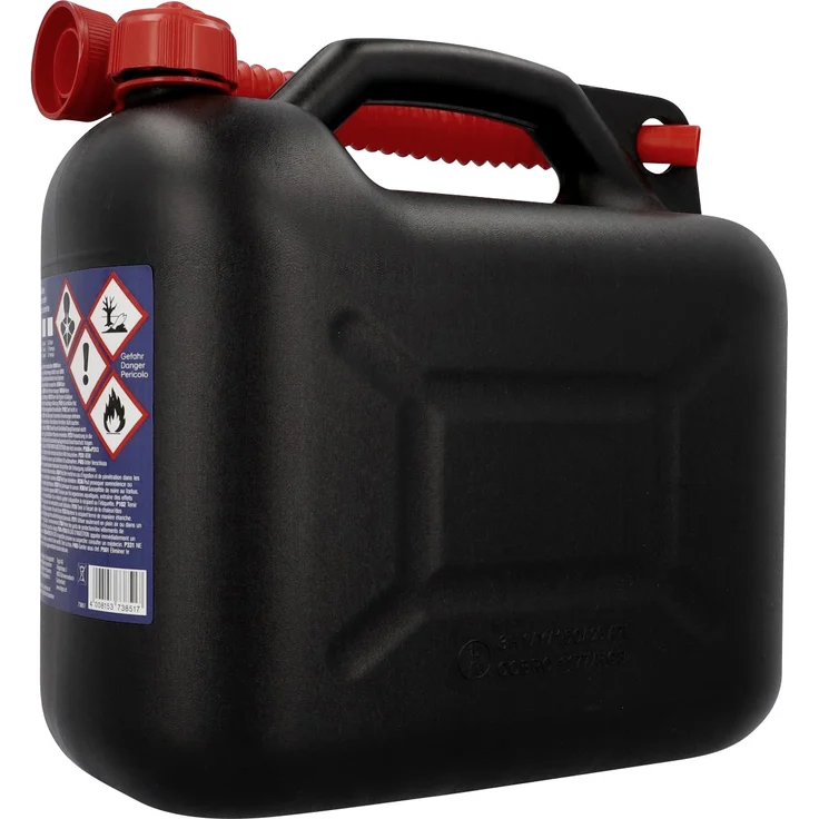 Unitec Benzinkanister 10L Kunststoff schwarz – Bild 1