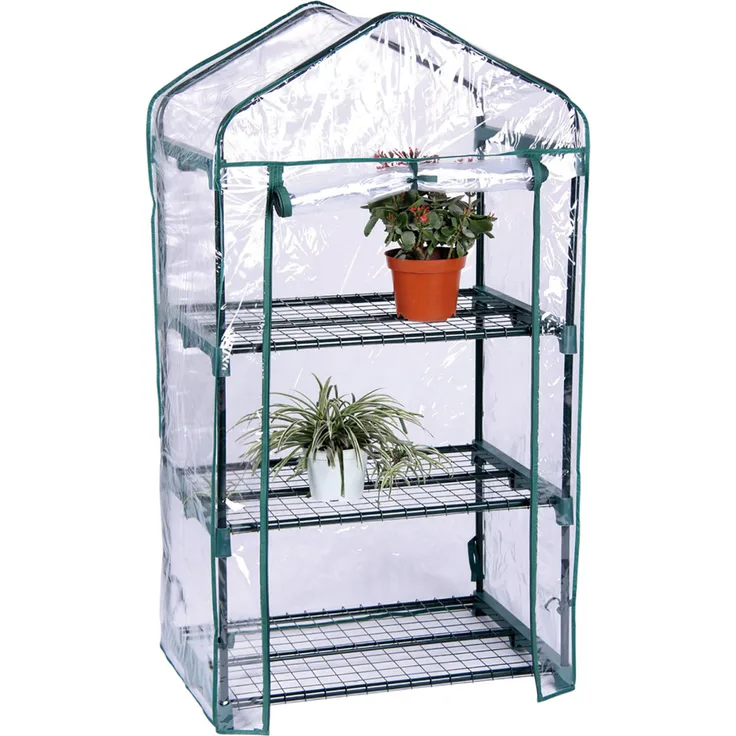 LINDER LEX Gewächshaus, PVC Folie, mit 3 Etagen, 69 x 50 x 130 cm
