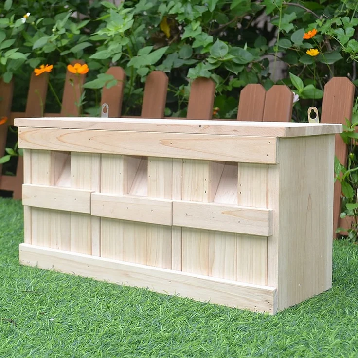 Nistkasten mit 3 Nistkammern Spatzenhaus Kolonienbrüter Spatzenvilla Vogelhaus – Bild 1