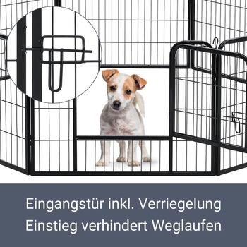 Produktbild von Juskys Welpenauslauf Aus Metall 80 X 60 Cm 8 Teilig Kaufen Bei