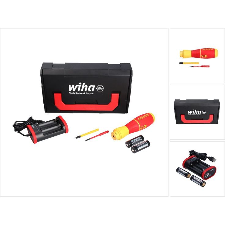 Wiha elektrischer Schraubendreher speedE® II electric (44318) 7-tlg (slimBits, Batterien, USB-Ladekabel, L-Boxx Mini)|Drehmoment 0,4nm + 1nm LED-Licht