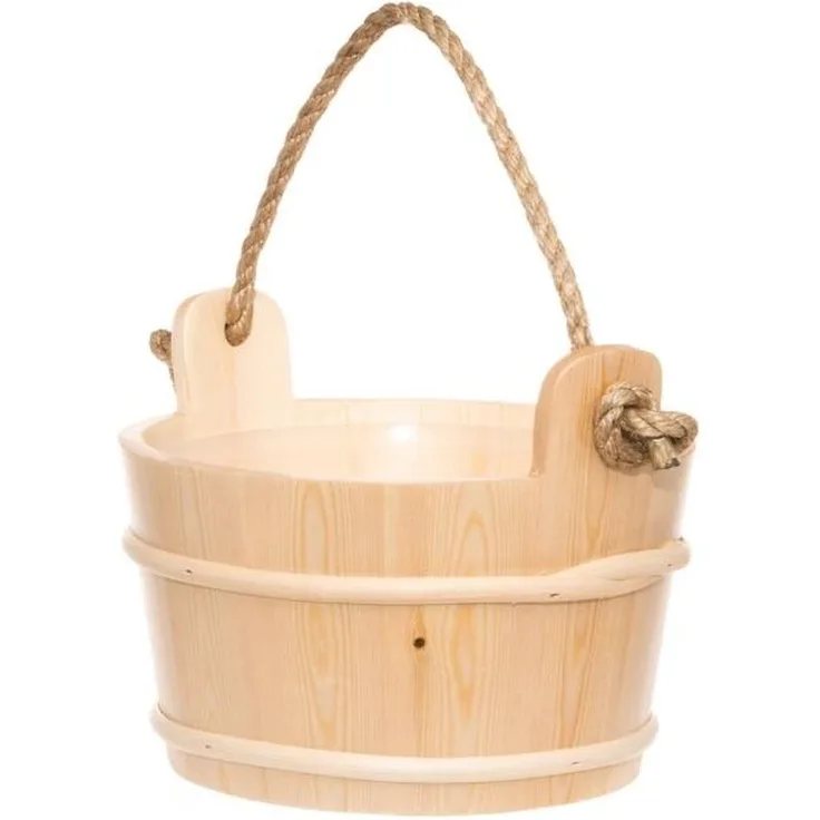 4Living - Sauna Kübel aus Fichte mit Seilgriff - Fassungsvermögen 4L