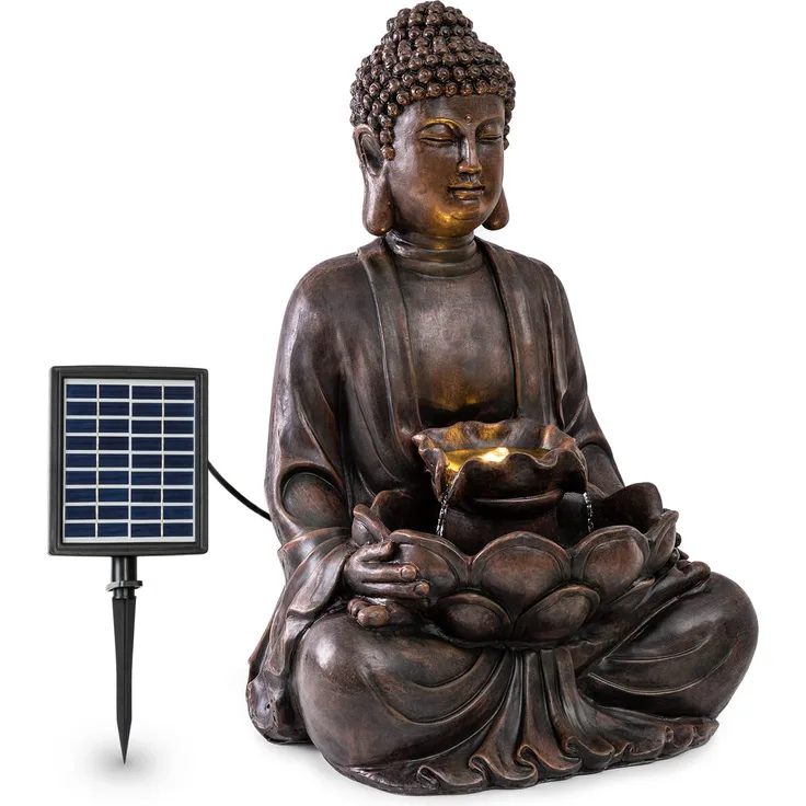 Dharma Solarbrunnen LED 48 x 72 x 41 cm (BxHxT) Polyresin Bronze