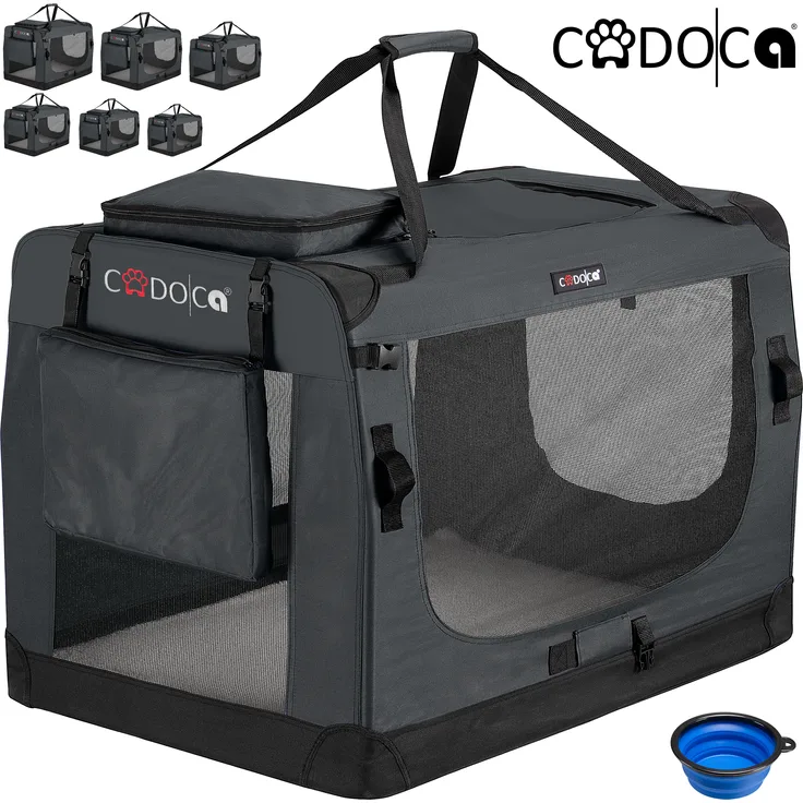 Cadoca Hundetransportbox faltbar Größe XL Blau