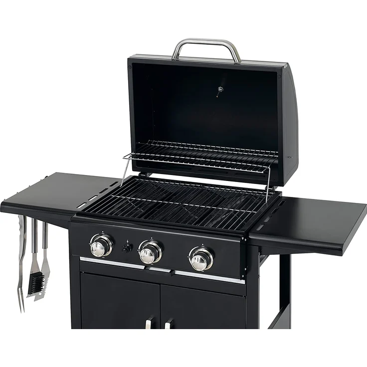 Tepro Gasgrill Mayfield, 3 Edelstahl-Brenner, je ca. 3 kW, Gesamtleistung max. 9 kW, Grillfläche: ca. 55 x 44 cm, Warmhaltefläche: ca. 54 x 24 cm 58 x 72 x 46 cm, 3152 – Bild 3