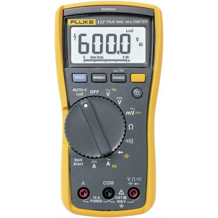 Fluke 117/323 Hand-Multimeter, Stromzange digital CAT III 600 V Anzeige Counts: 6000, 0,5 % Genauigkeit, 9 V Spannungsversorgung – Bild 4
