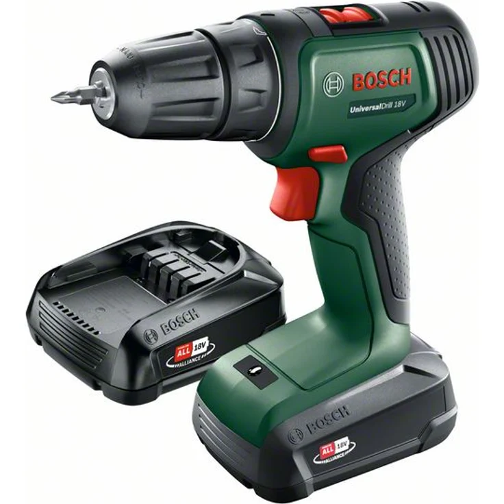 Bosch UniversalDrill 18V 06039D40 02 Power for All 18V Akku-Bohrschrauber 2 x 1,5 Ah mit Akku mit Ladegerät mit Tragekoffer – Bild 3