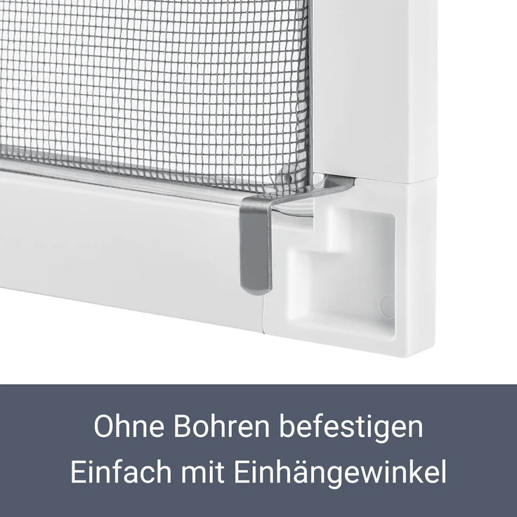 Juskys Fliegengitter mit Alu-Rahmen 120 x 140 cm – Insektenschutz für Fenster zum Einhängen – Insektenschutzgitter UV-beständig in Weiß – Bild 6