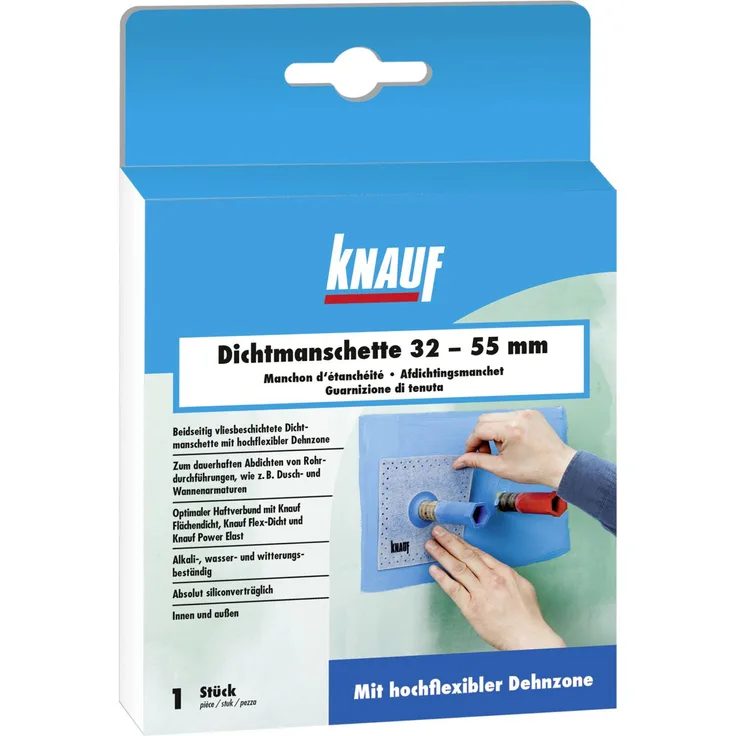 Knauf Dichtmanschette blau, 15 x 15 cm